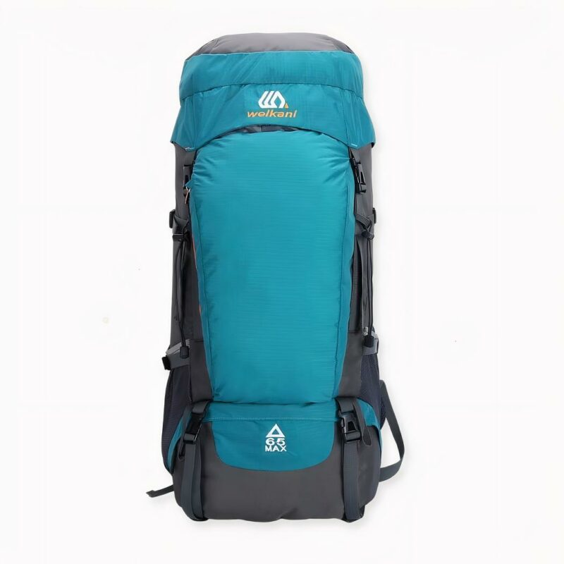 Deze wandelrugzak heeft een inhoud van 65 liter. Ideaal voor kamperen of lange wandelingen, u kunt er alles in meenemen wat u nodig heeft, en hij is waterbestendig. Praktisch, aanpasbaar en comfortabel, deze rugzak is de beste band tussen u en de natuur.