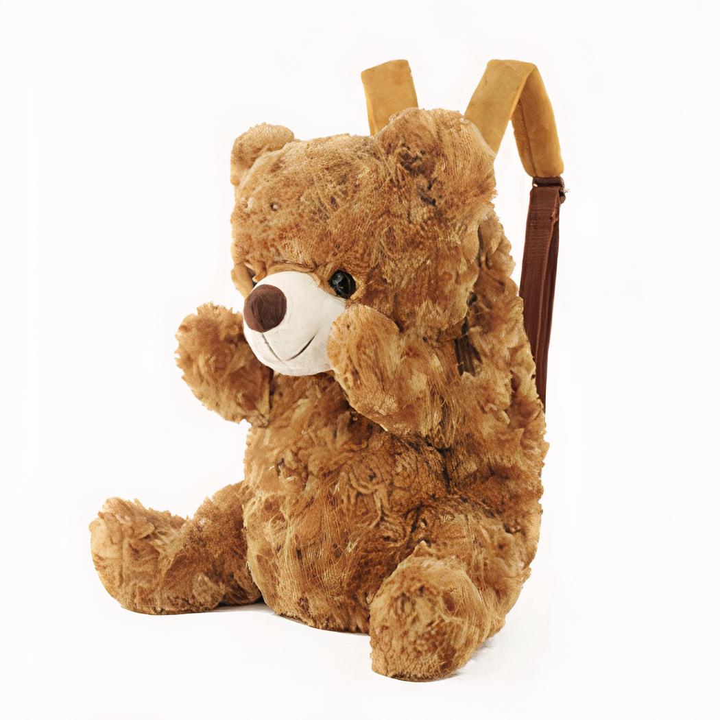 Bruine teddybeer rugzak met witte achtergrond