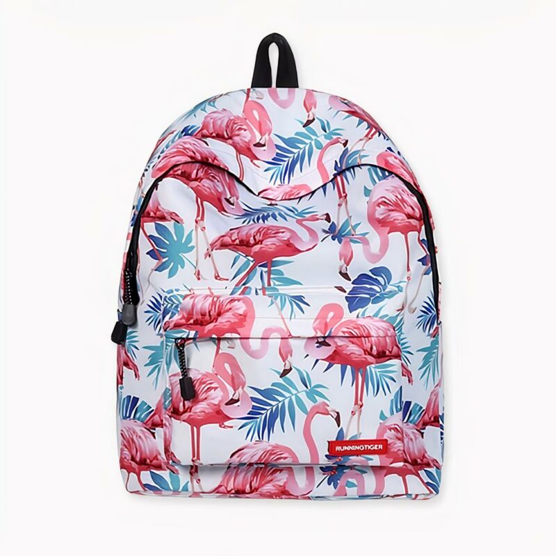 Ontdek deze prachtige roze Flamingo rugzak. Een school- of reistas met verstelbare schouderbanden voor kinderen en volwassenen.