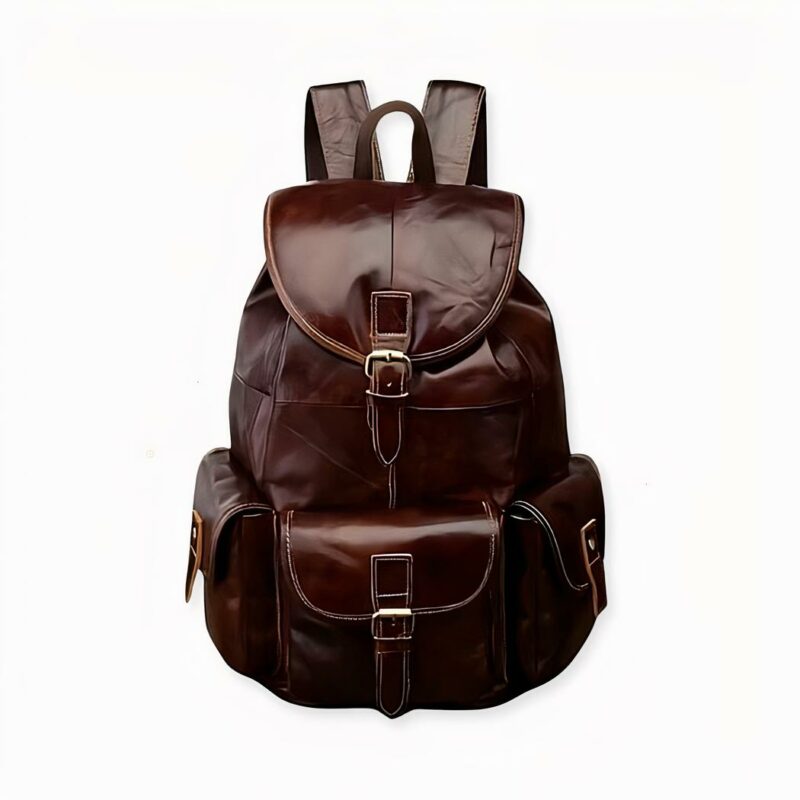 Sac_Ã _dos_en_cuir_vintage_multi_poches_2 Deze vintage leren rugzak met meerdere zakken is zeer eigentijds en trendy. Het robuuste ontwerp is verkrijgbaar in een groot aantal kleuren die bij uw stijl en uiterlijk passen. U kunt hem gebruiken als 13-inch laptop.
