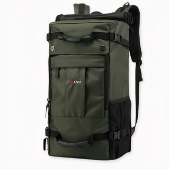 Deze reisrugzak met grote capaciteit is perfect om meerdere dagen mee te pitten. De stapel is verkrijgbaar in twee capaciteiten, 40 en 50 liter. De 40-liter stapel werkt aan de voorkant en de 50-liter stapel aan de achterkant. Een multifunctionele tas met veel vakken.