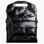 Designer leren rugzak - Zwart - Leren handtas