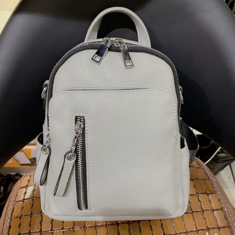 Kleine leren rugzak - Grijs - Bagage handtas