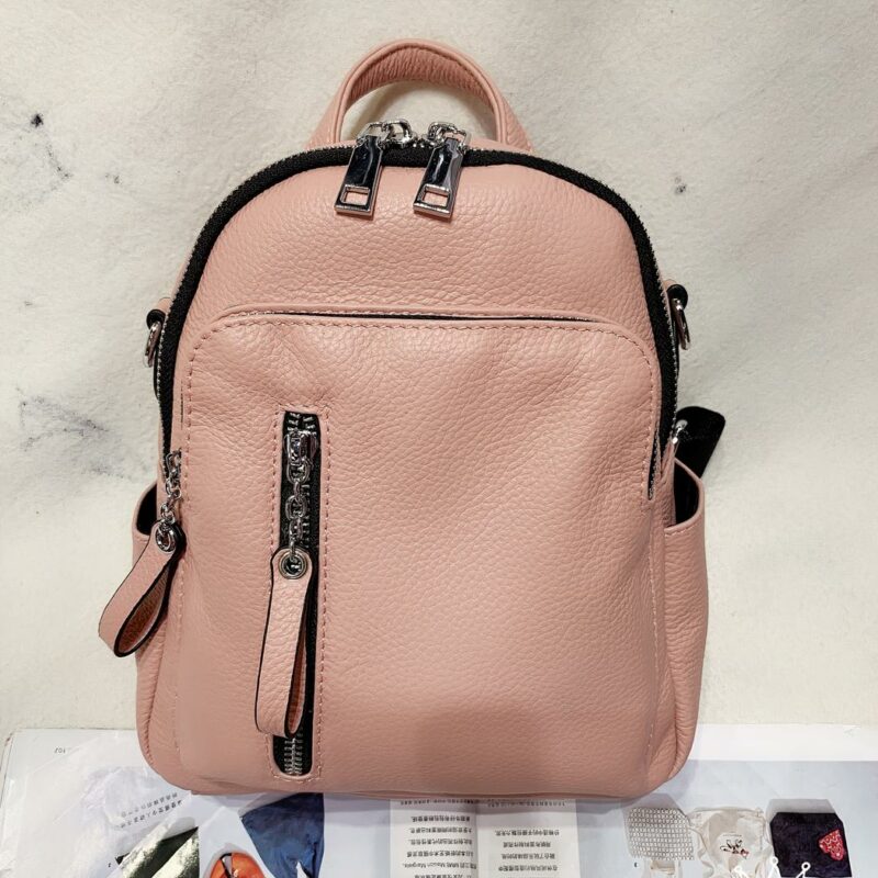 Kleine leren rugzak - Roze - Leren handtas