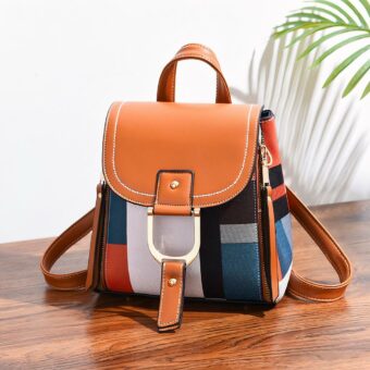 Veelkleurige vintage rugzak - Bruin - Handtas Dameshandtas