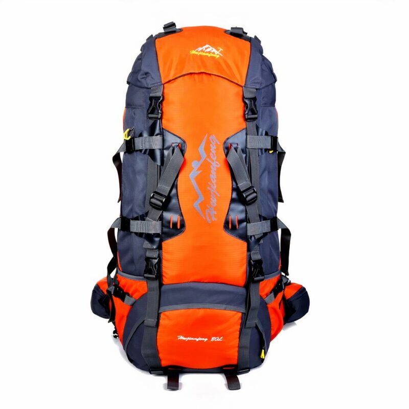 Grote wandelrugzak (80L) - Oranje - Wandelrugzak Camping