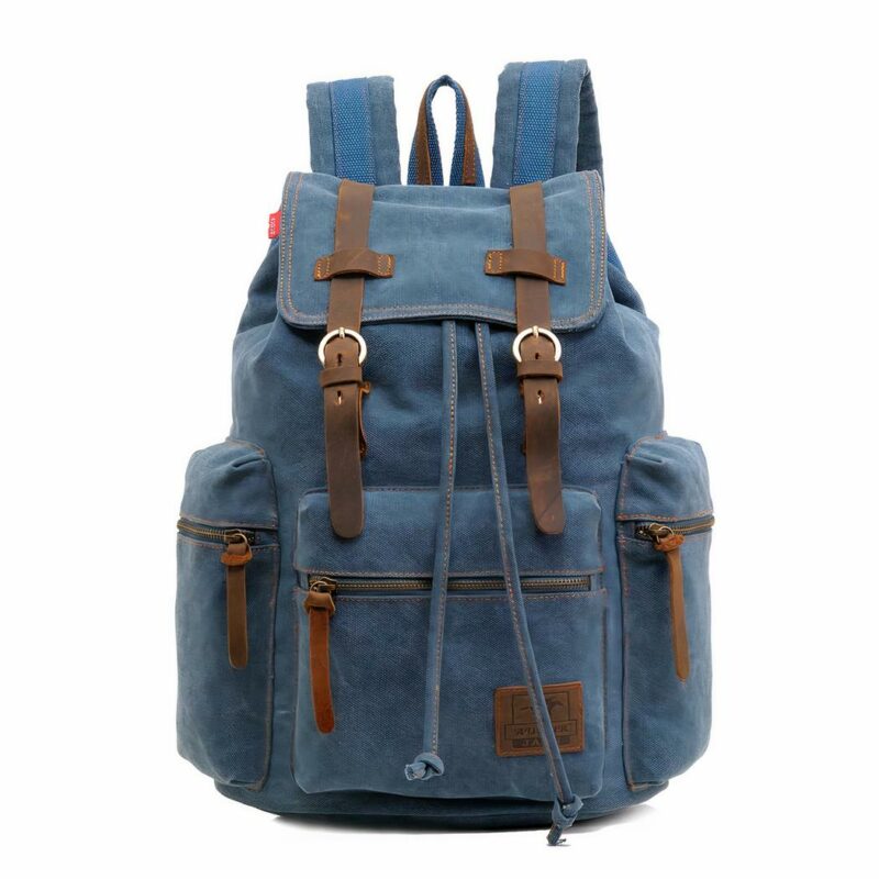 Canvas rugzak voor heren - Blauw - Rugzak Schoolrugzak