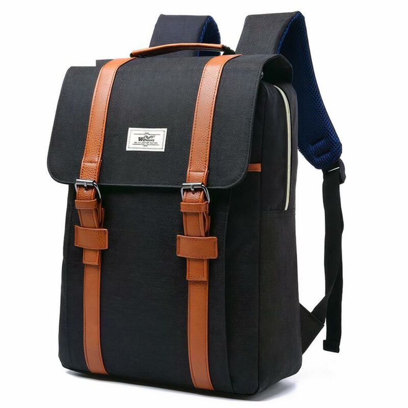 Vintage canvas tas - Zwart - Laptop rugzak Rugzak