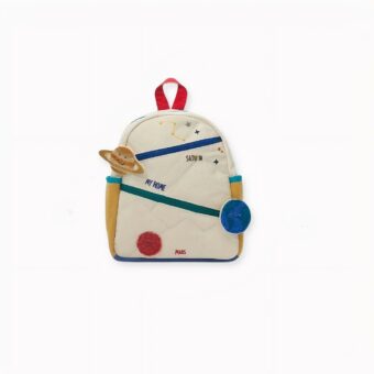 Een schattige kinderrugzak van canvas met geborduurde cartoonmotieven om kleintjes mee naar school te nemen. Deze rugzak met sterrenstelselmotieven zal uw kind helpen. Zorg ervoor dat u vraagt om dit canvas vloerkleed mee naar school te nemen. U kunt de Aarde, Mars en Saturnus zien door hun afbeeldingen.