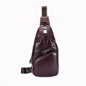 Vintage lederen tas - Bruin - TAUREAU CAPTAIN Schoudertas