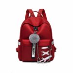 Rugzak in retrostijl voor dames - Rood - Schoolrugzak Rugzak