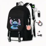 Borduur rugzak met USB-oplader - Wit - Schoolrugzak T-shirt
