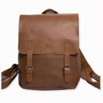 Compact PU leren rugzak - Oranje - Vegan draagtas