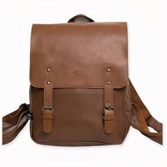 Compact PU leren rugzak - Oranje - Vegan draagtas