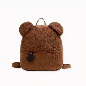 Kinder fleece schoolrugzak - Bruin - Teddybeer rugzak. Goede kwaliteit en erg trendy.