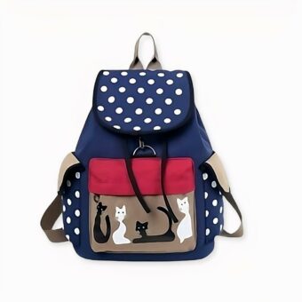 Deze praktische kleine rugzak is uitgerust met een kat en wit stippenmotief. Perfect voor een gezinsuitstapje, een picknick of een reis. Deze leuke rugzak houdt u bezig en u zult zich er goed bij voelen!