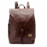Elegante leren damesrugzak - Bruin - Rugzak Schoolrugzak
