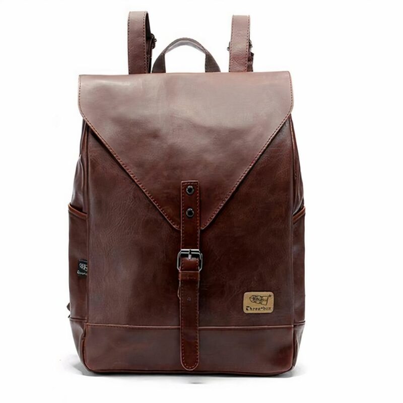 Elegante leren damesrugzak - Bruin - Rugzak Schoolrugzak