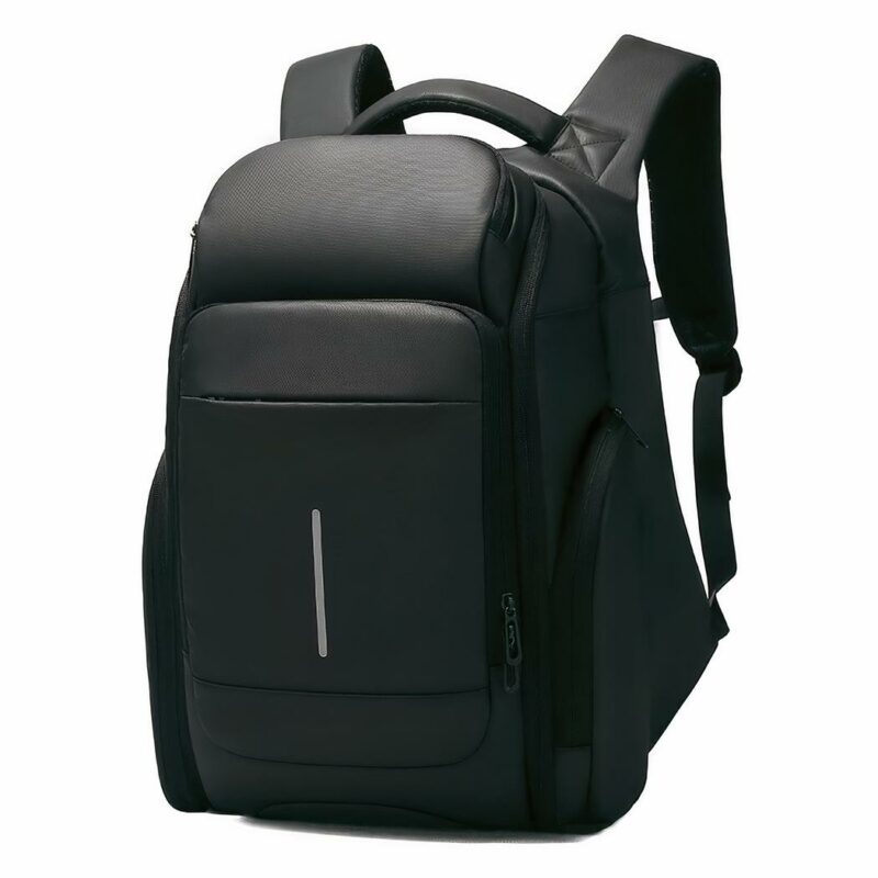 Grote zwarte PVC reisrugzak - Rugzak Laptop rugzak