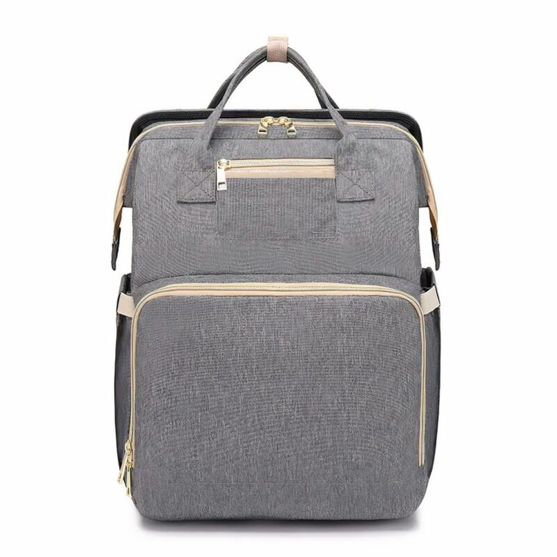 Rugzak met opvouwbaar babybedje - Grijs - Luiertas