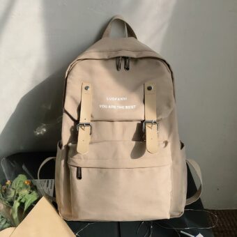 Nieuwe trendy tienerrugzak - Beige - Rugzak Schoolrugzak