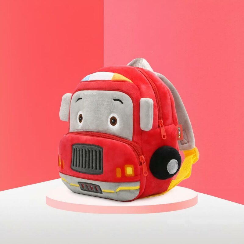Brandweerauto pluche rugzak - Rood - Rugzak Tas