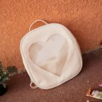 Transparante kinderrugzak met hartjespatroon - Beige - Schoolrugzak Rugzak