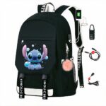 Stitch rugzak met USB-oplader - Wit - Schoolrugzak T-shirt