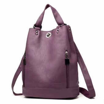 Vintage handtas rugzak - Paars - Handtas