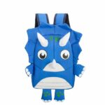 Kinderrugzak met blauwe dinosaurus en witte achtergrond