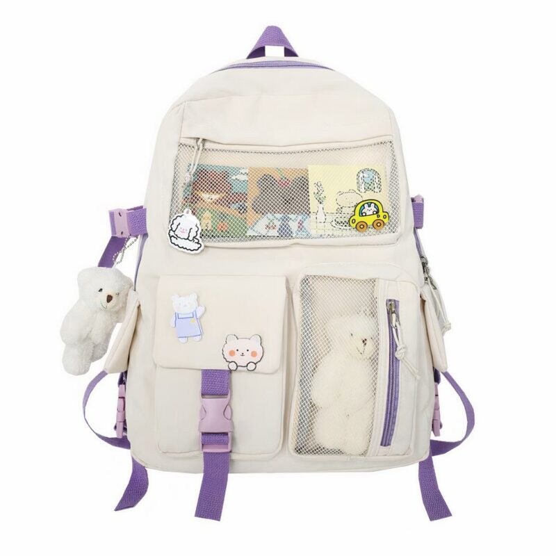 Rugzak met kleine teddybeer voor meisjes paars