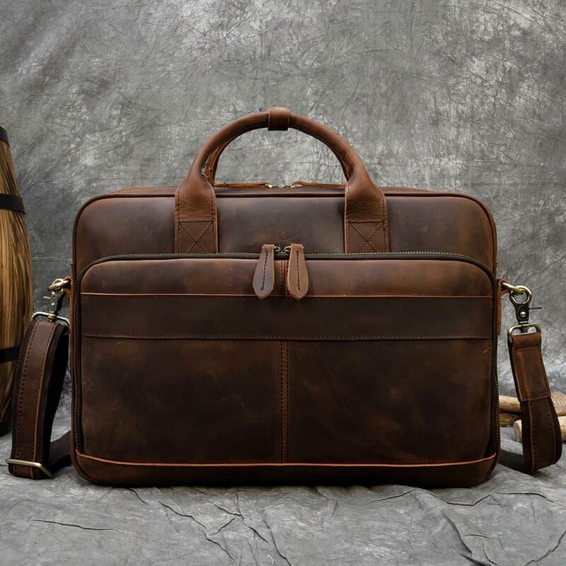 Herensatcheltas Vintage - Bruin - Laptoptas Briefcase
