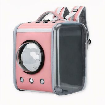 Deze transparante vierkante dierenrugzak is de ideale accessoire voor alle huisdiereigenaren.
