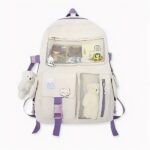 Rugzak met kleine teddybeer voor meisjes in paars, goede kwaliteit en heel trendy.