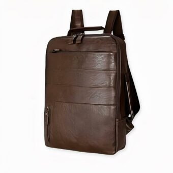 Casual bruine laptop rugzak met witte achtergrond