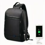Gestroomlijnde zwarte rugzak met laptopvak - Laptoprugzak Laptoptas