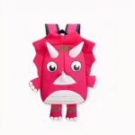 Rugzak in de vorm van een dinosaurus voor kinderen, roze en wit.