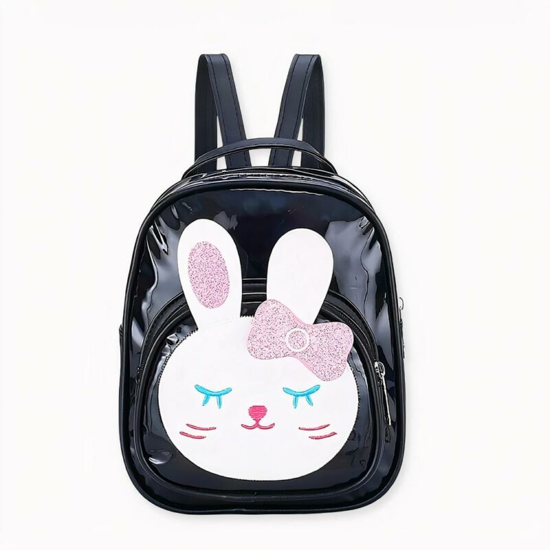 Reflecterende meisjesrugzak van imitatieleer met konijnenmotief in een reeks modieuze kleuren