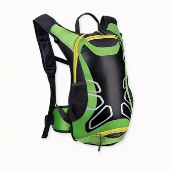 Ultralichte 15L sportrugzak in zwart en groen. Goede kwaliteit en zeer trendy.