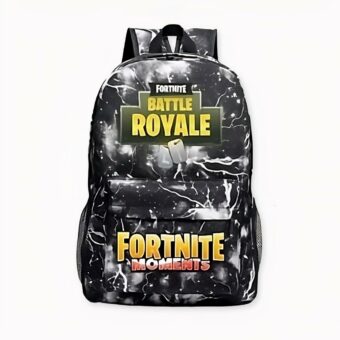 Fortnite Moments rugzak met geel koninklijk fortnite-motief. Goede kwaliteit en trendy.
