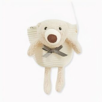 Gekleurde schoudertas van stro met teddybeer. Goede kwaliteit en erg trendy.