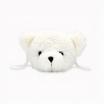 Teddybeer schoudertas voor kinderen met witte achtergrond
