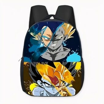 Dragon Ball Z Son Goku en Vegeta zwarte rugzak met patroon, goede kwaliteit en zeer modieus.