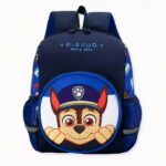 Patrouille rugzak in blauw en geel flanel.