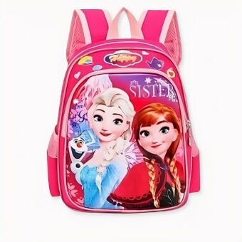 Prinses Anna en Elsa Sneeuwkoningin rugzak in roze, goede kwaliteit en zeer modieus.