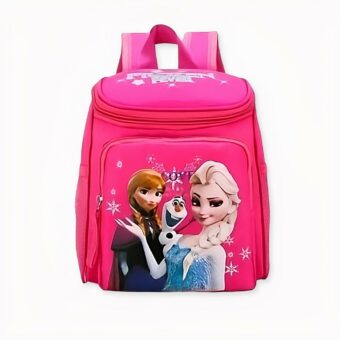 Roze polyester Snow Queen-rugzak voor meisjes, goede kwaliteit en zeer modieus.