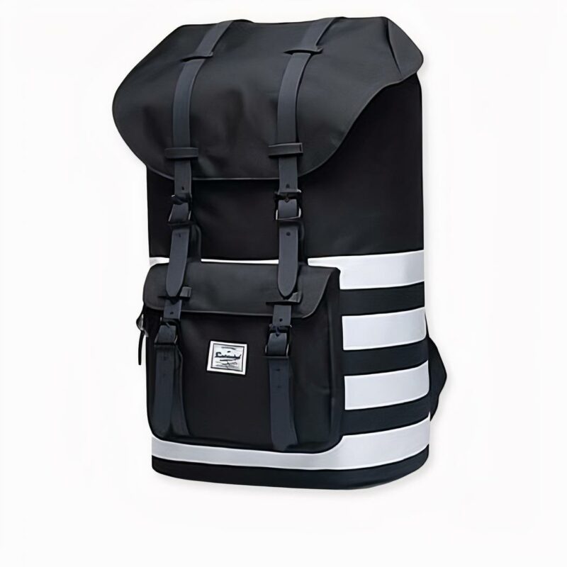 Little America computerrugzak met grote capaciteit, zwart en wit. Goede kwaliteit en zeer praktisch.