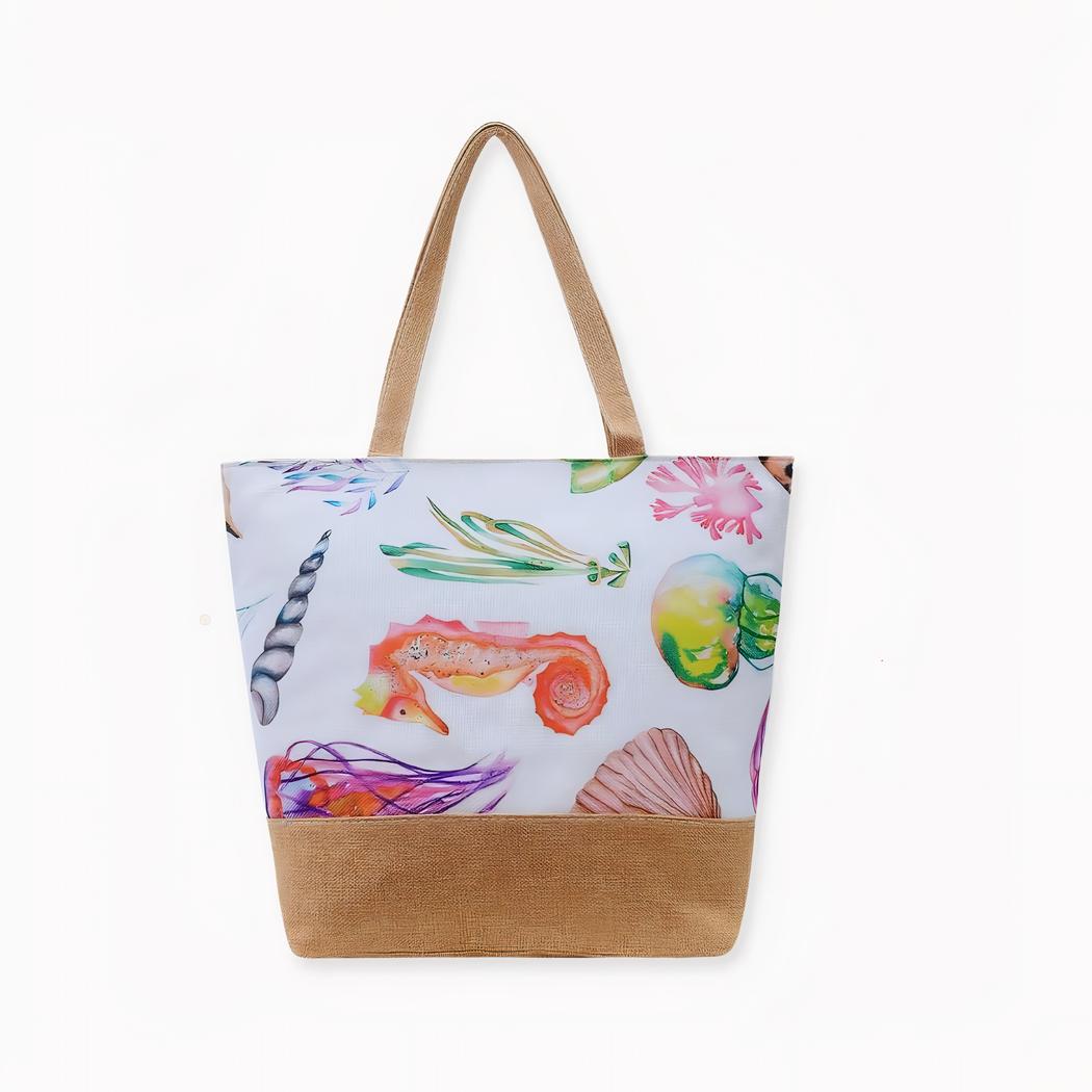 Bent u op zoek naar de perfecte manier om optimaal van dit deel van het strand te genieten? Mis onze prachtige gebloemde strandtas met schouderriem niet! Dit is een geweldige keuze voor vrouwen die elegant en casual tegelijk willen zijn!