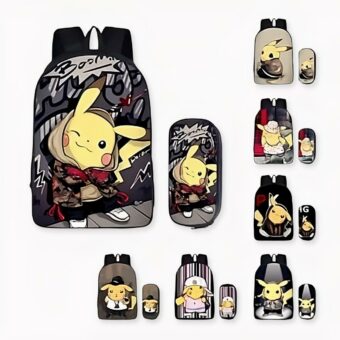 Pokemon Pikachu kinderrugzak met bijpassende etui met ontwerp op de voorkant.