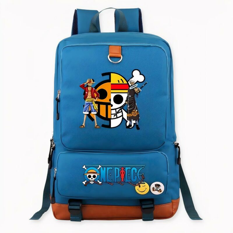 One Piece Luffy kinderrugzak in rood met motivtieven op de voorkant